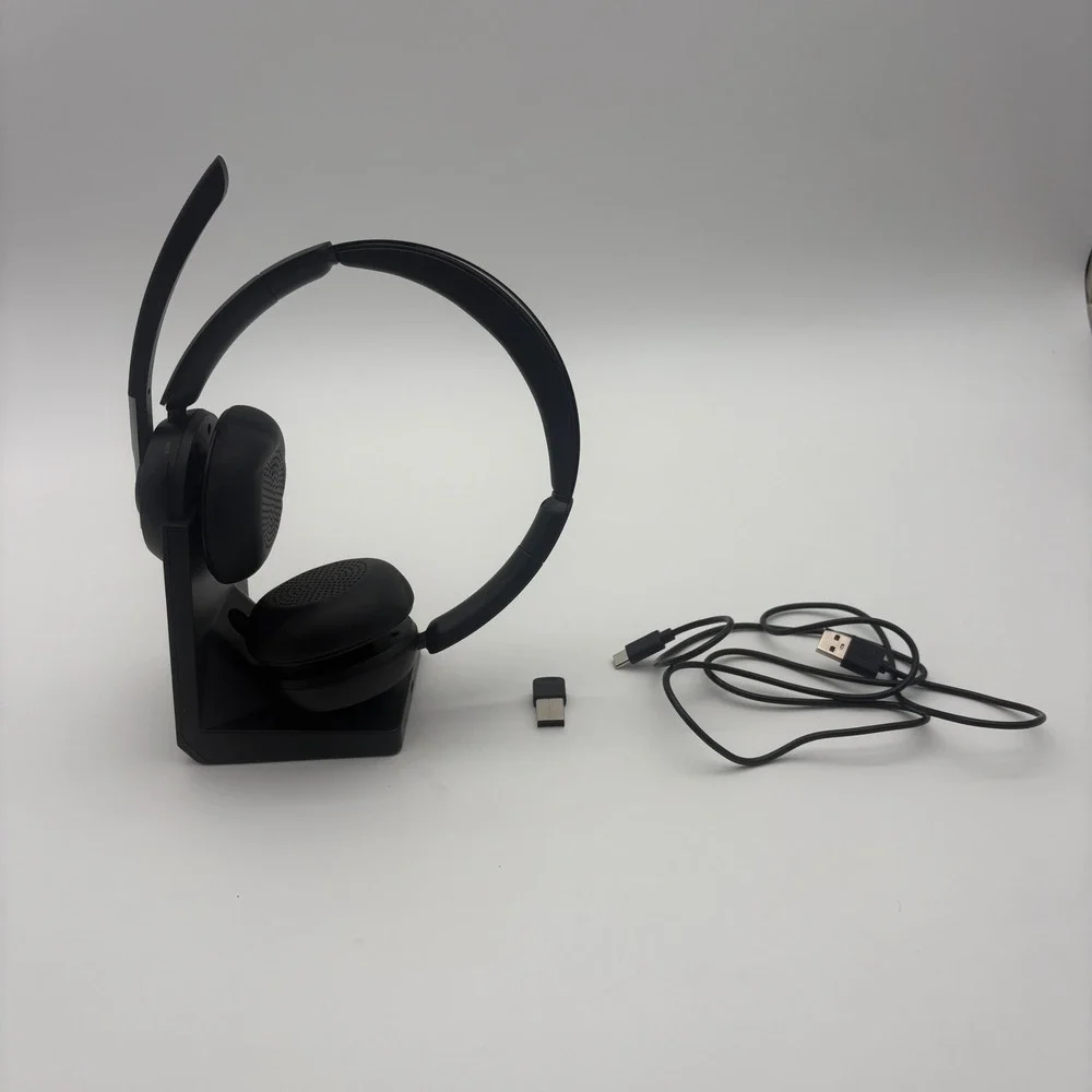 PrancyBt KH120M Wireless Headset with Charging Base and USB Dongle Black